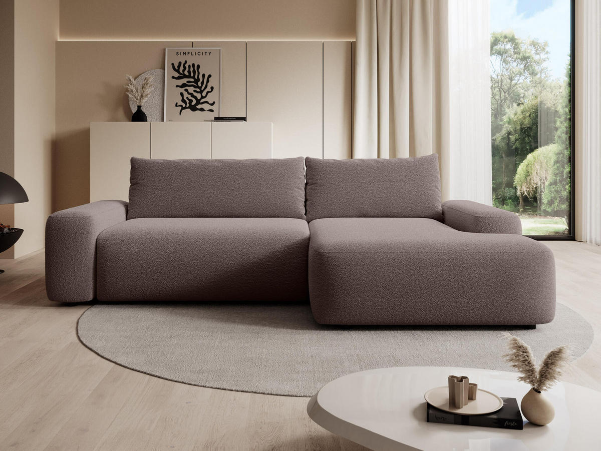 ECKSOFA LOOP Braun 264x162x87 cm - Braun, Textil (264/162cm) - FURNLUX