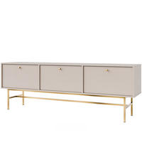 TV-LOWBOARD FLOREN, Creme/Gold - Creme, Holzwerkstoff/Metall (180/62.5/40.8cm) - KONSIMO®
