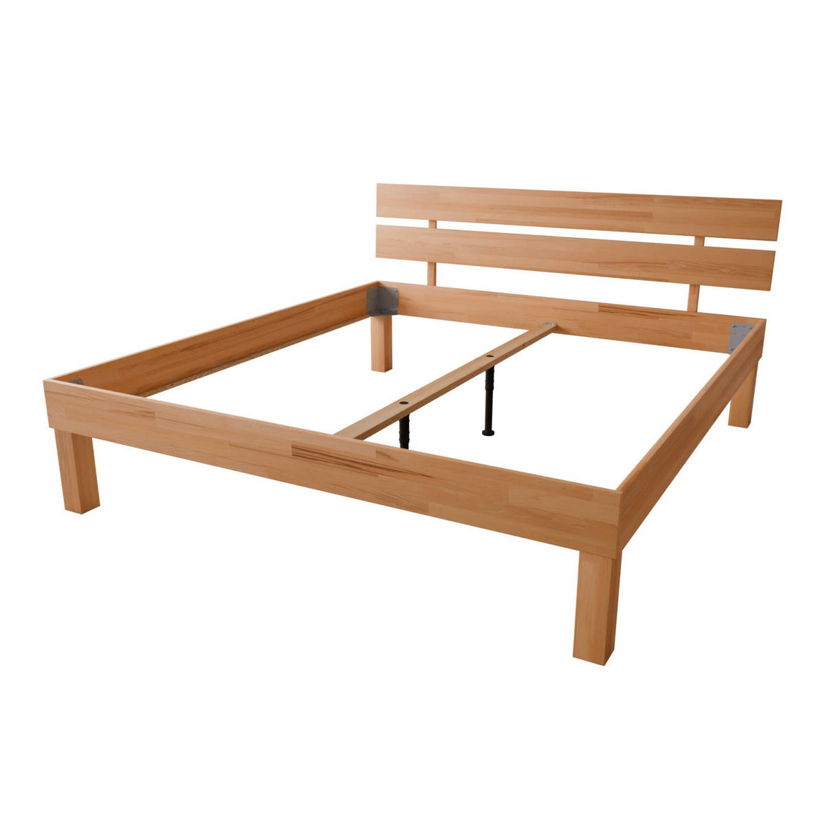 KOMFORTBETT 200/200 cm aus Kernbuche - Braun, Holz (200/200cm) - MeinMassivholz