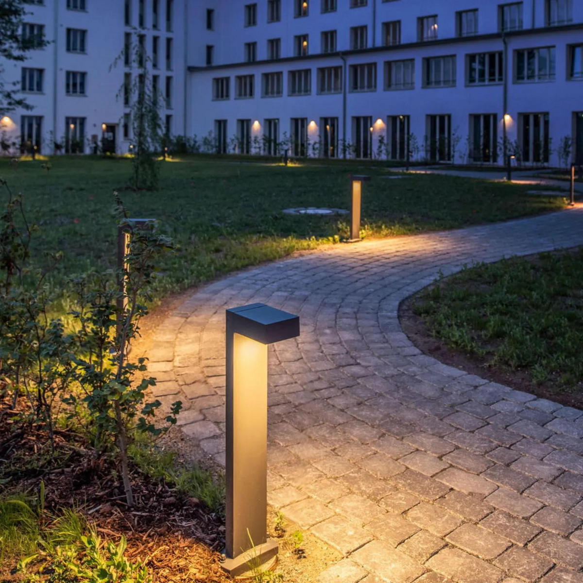 WEGELEUCHTE Quadrasyl Silbergrau - Silberfarben, Metall (22.5/22.5/75cm) - SLV