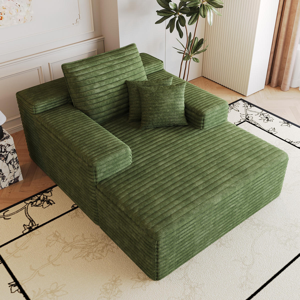 SCHLAFSOFA DE-34763 mit tiefer Sitzfläche Grün - Grün, Textil (159/60/115cm) - ComfortXL