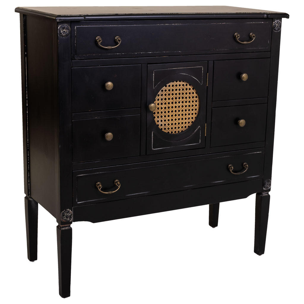 KOMMODE aus Holz 85x38x90 cm - Schwarz, Holzwerkstoff (85/90/38cm) - Wanderlust