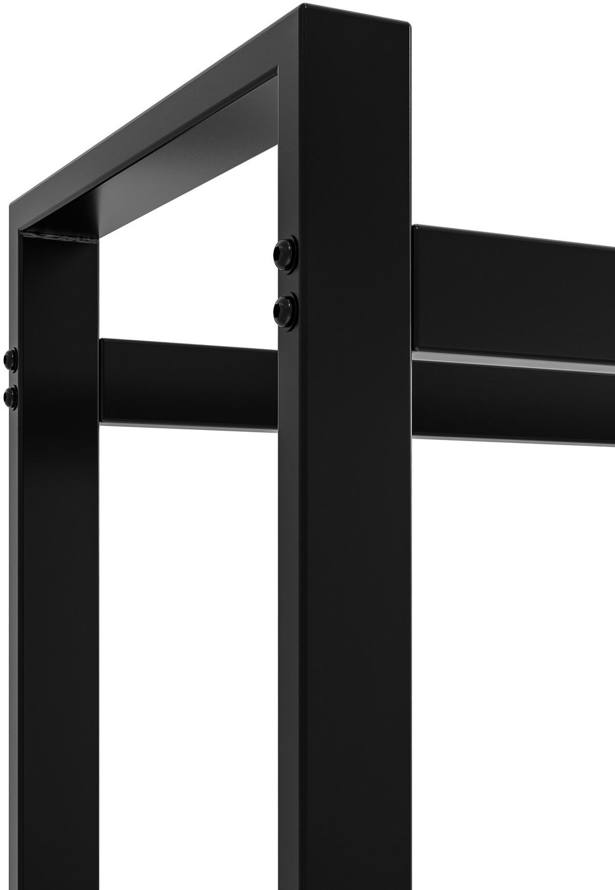 KAMINHOLZREGAL 75/25/150 cm Metall schwarz - Schwarz, Metall (75/150/25cm) - CLP