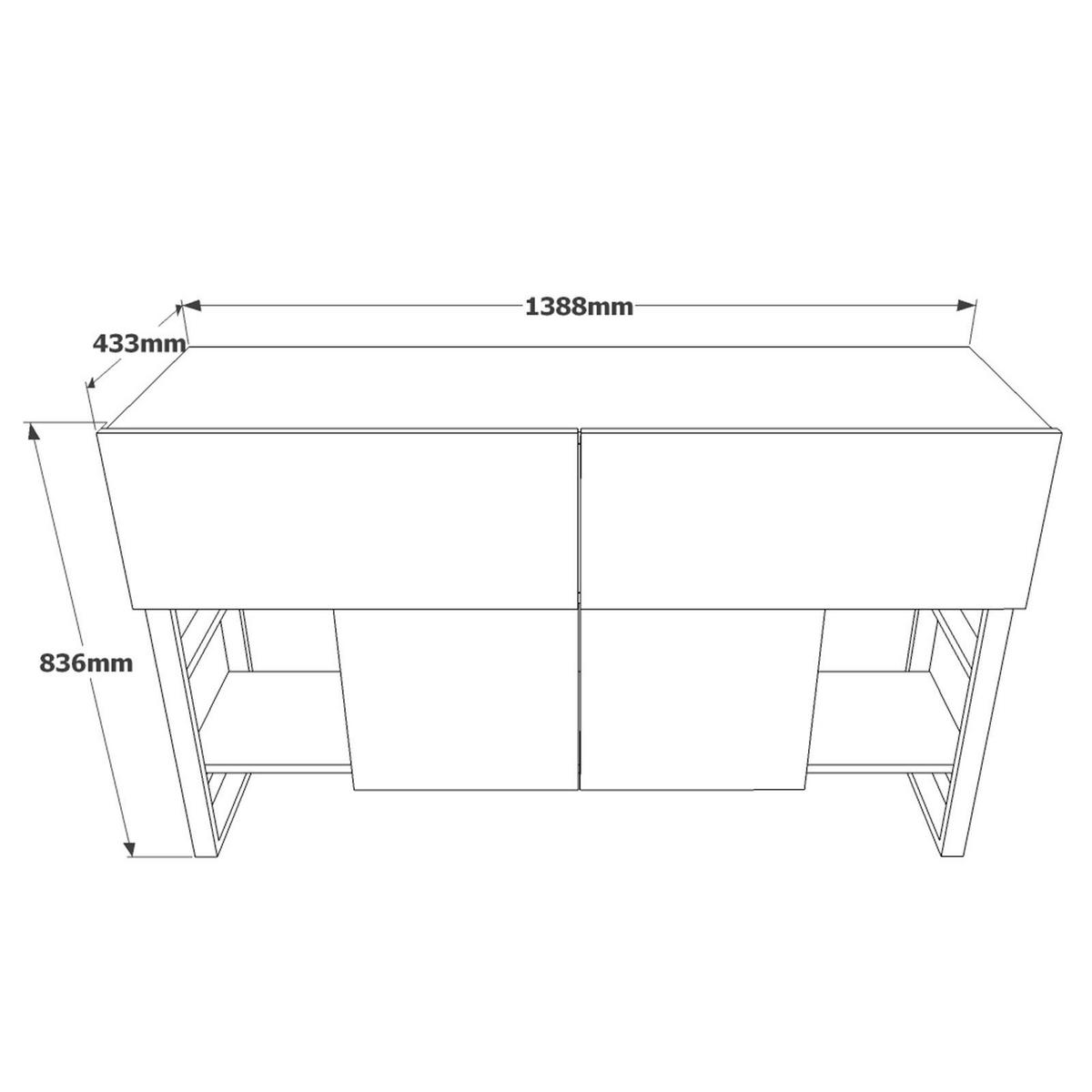 BUFFETSCHRANK mel beige - Beige, Holz (43/84/140cm) - Habitat Garten