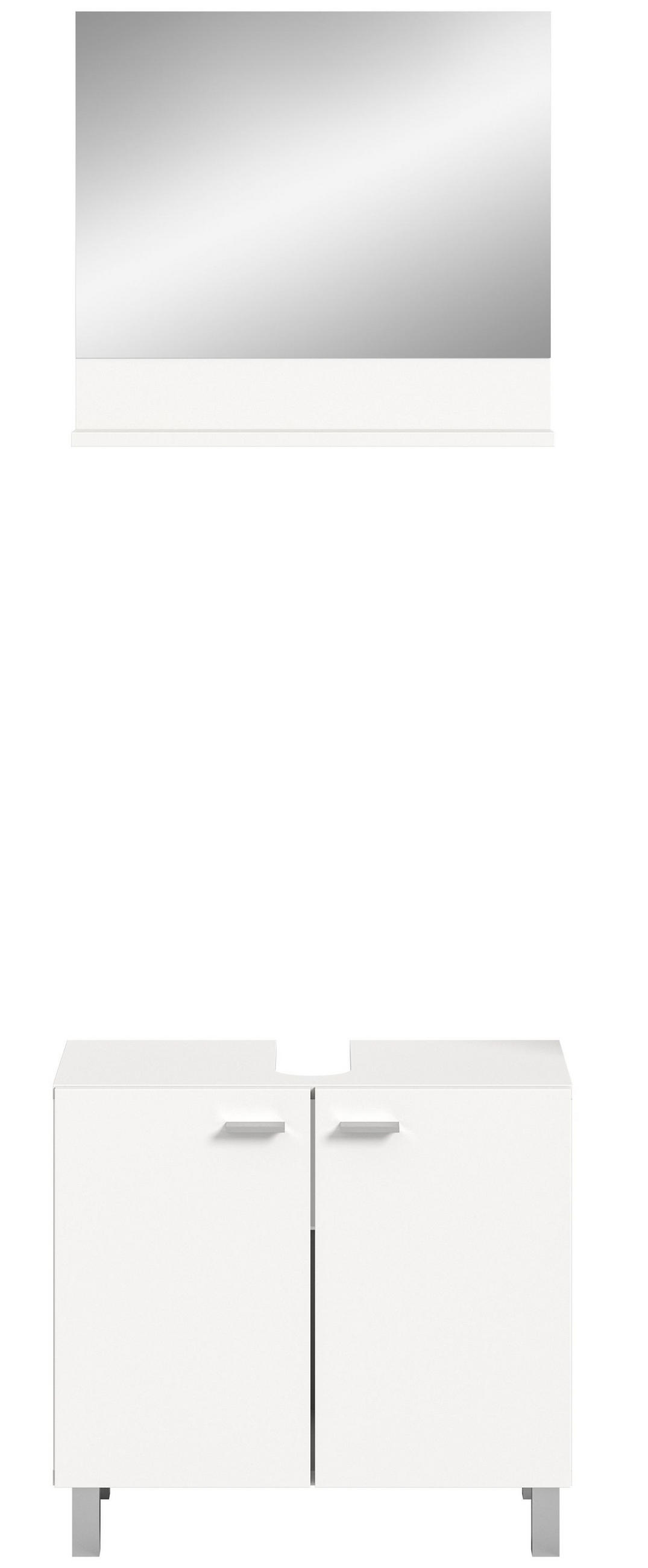 BADKOMBINATION 2tlg. Boston/Tampa Bad in weiß Nachbildung - modernes Design - B/H/T: 57x186x33 cm - Weiß, Holzwerkstoff (57/186/33cm)