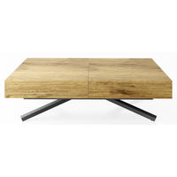 COUCHTISCH Cavetta X höhenverstellbar ausziehbar, Lancelot Eiche 120-200/80/27-76 cm - Eichefarben/Schwarz, Holzwerkstoff/Metall (80/200/76cm) - WFL GROUP