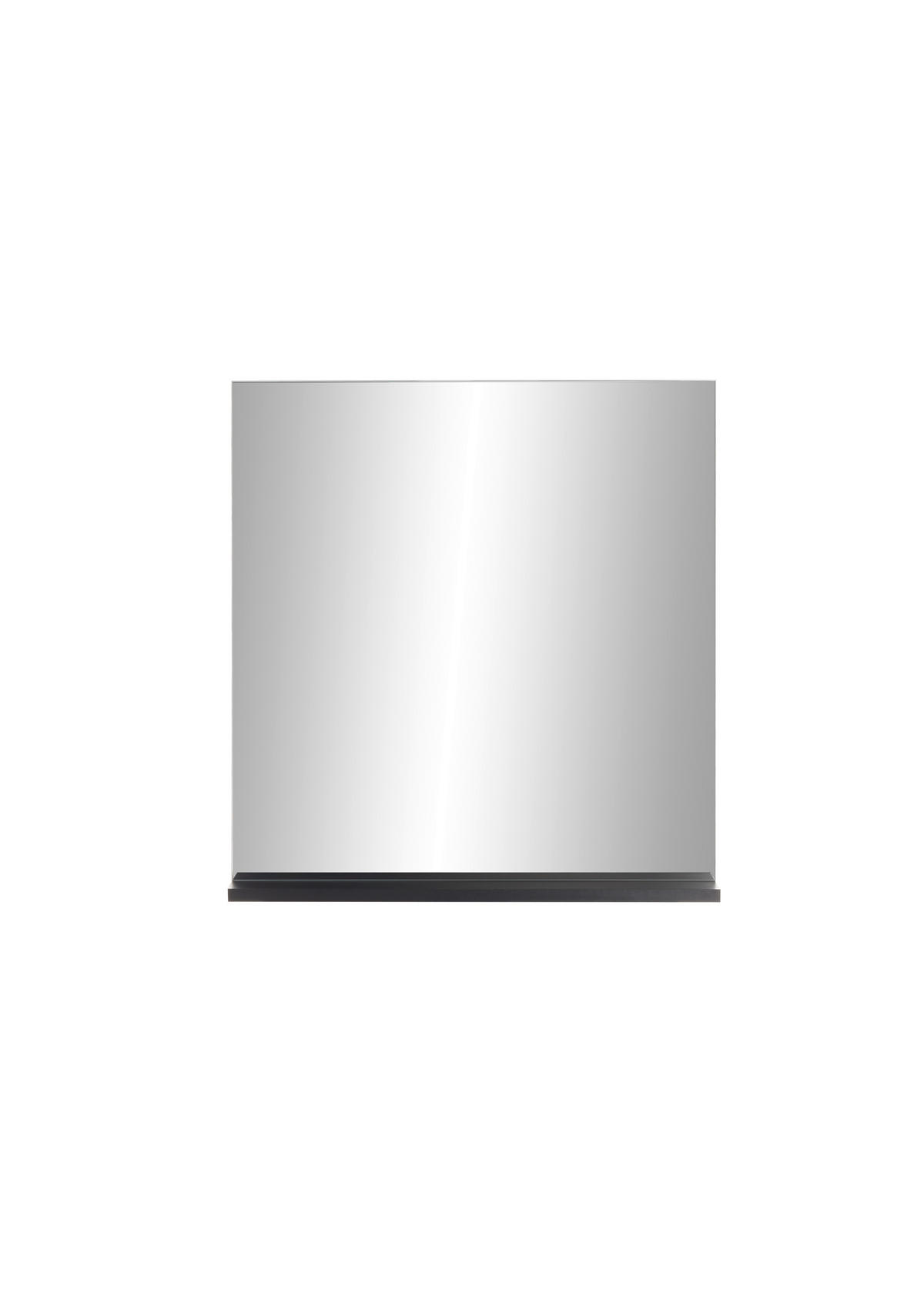 SPIEGEL M12 Weiß Hochglanz 80/85/12 cm mittel - Dunkelgrau, Holzwerkstoff (80/85/12cm) - Livojo