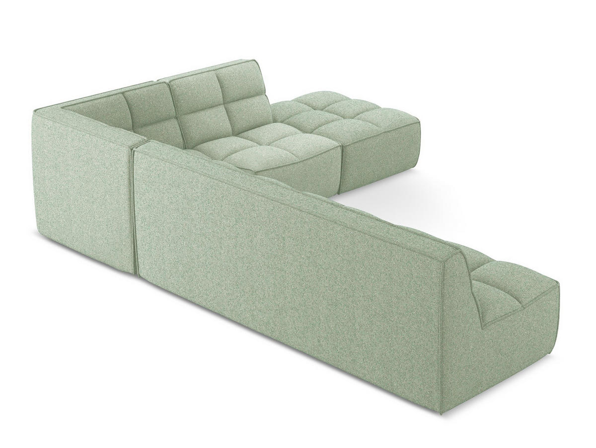 ECKSOFA Beidseitig Strukturstoff Stoff Grün - Schwarz/Hellgrün, Kunststoff/Textil (308/258cm) - Makamii