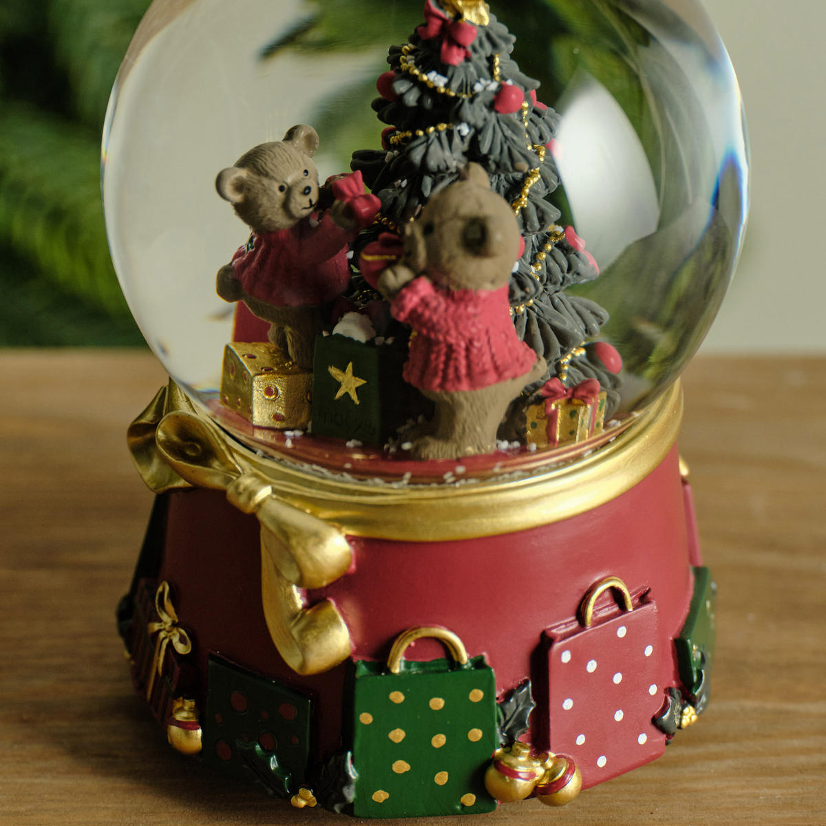 SCHNEEBALL Mit Spieluhr Nutty - Rot, Glas (10/15/10cm) - home&you