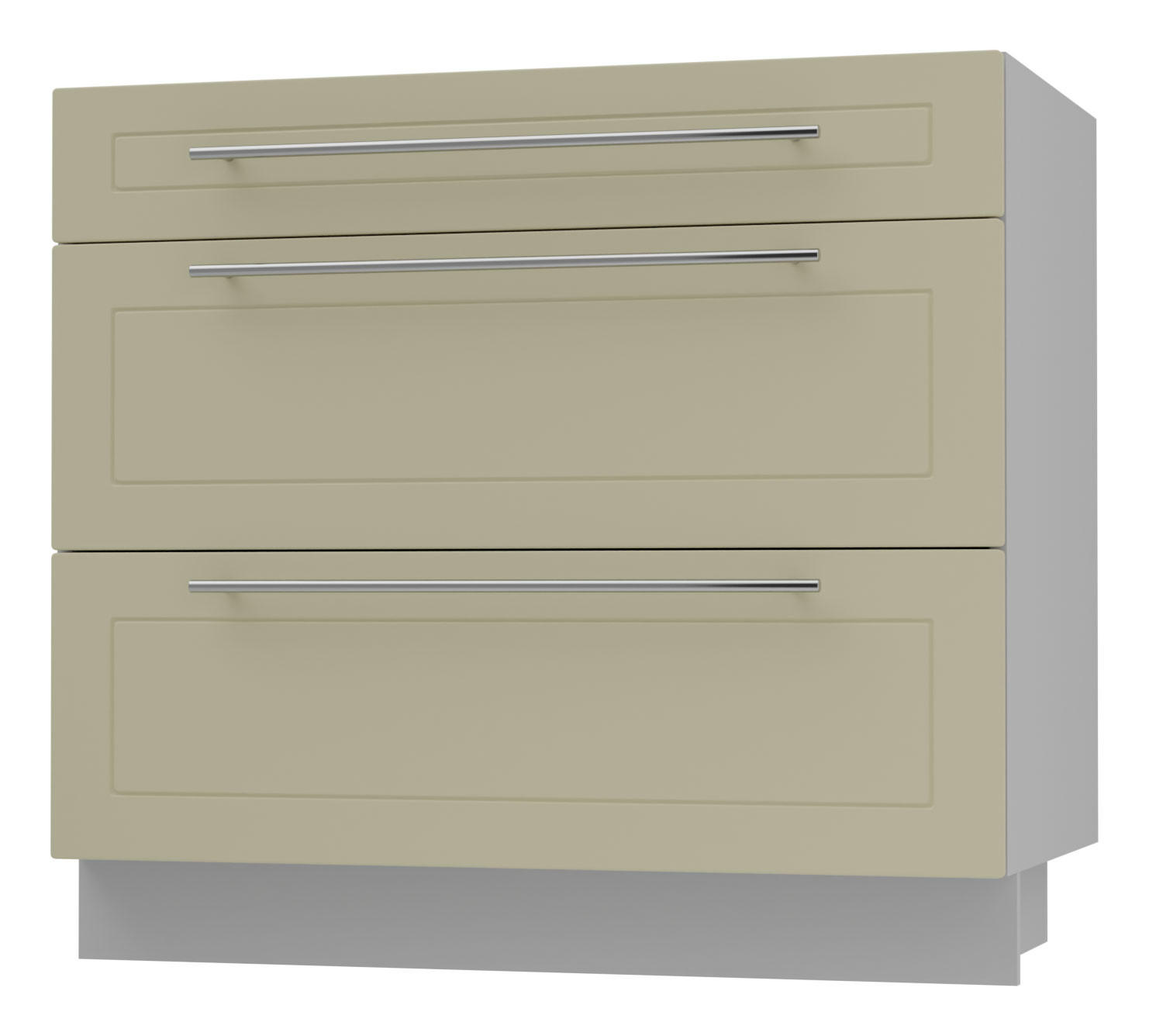 SCHUBLADENUNTERSCHRANK Kvantum D3A/90 90 / 50 / 82cm - Creme/Grau, Holz/Holzwerkstoff (90/82/50cm) - Feldmann-Wohnen