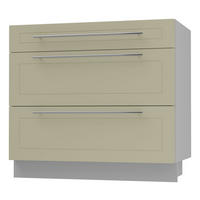 SCHUBLADENUNTERSCHRANK Kvantum D3A/90 90 / 50 / 82cm - Creme/Grau, Holz/Holzwerkstoff (90/82/50cm) - Feldmann-Wohnen