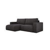 ECKSOFA Carl L-förmig Schlaffunktion und Bettkasten weicher Cordstoff flexibel stellbar lose Rückenkissen freistehend LINKS 143x247x83cm Graphite - Graphitfarben, Holz/Textil (143/247cm) - DomoHome