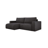 ECKSOFA Carl L-förmig Schlaffunktion und Bettkasten weicher Cordstoff flexibel stellbar lose Rückenkissen freistehend LINKS 143x247x83cm Graphite - Graphitfarben, Holz/Textil (143/247cm) - DomoHome