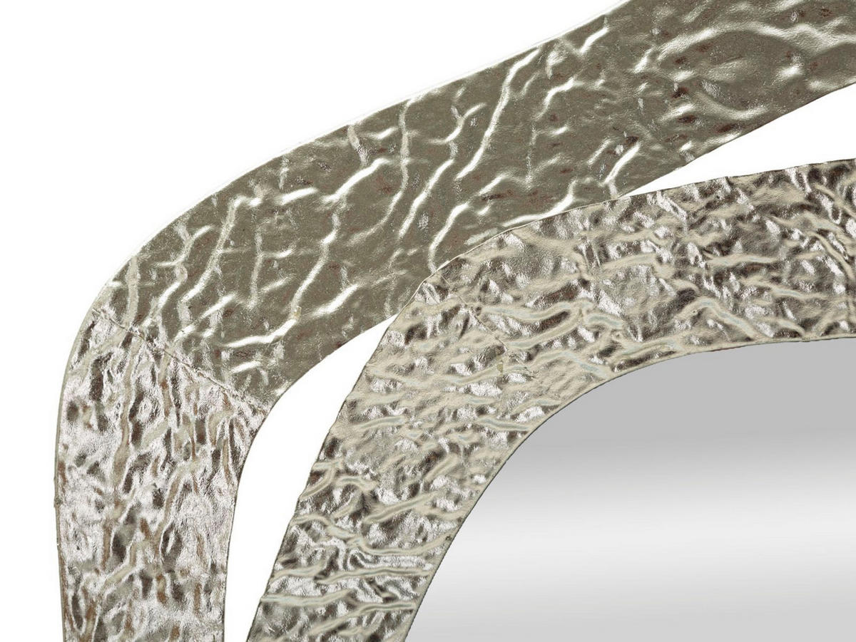 WANDSPIEGEL Aury, silberfarben, Metall und Spiegelglas, 66 x 6 x 75 cm - Silberfarben, Glas/Metall (66/75/6cm) - Mauro Ferretti