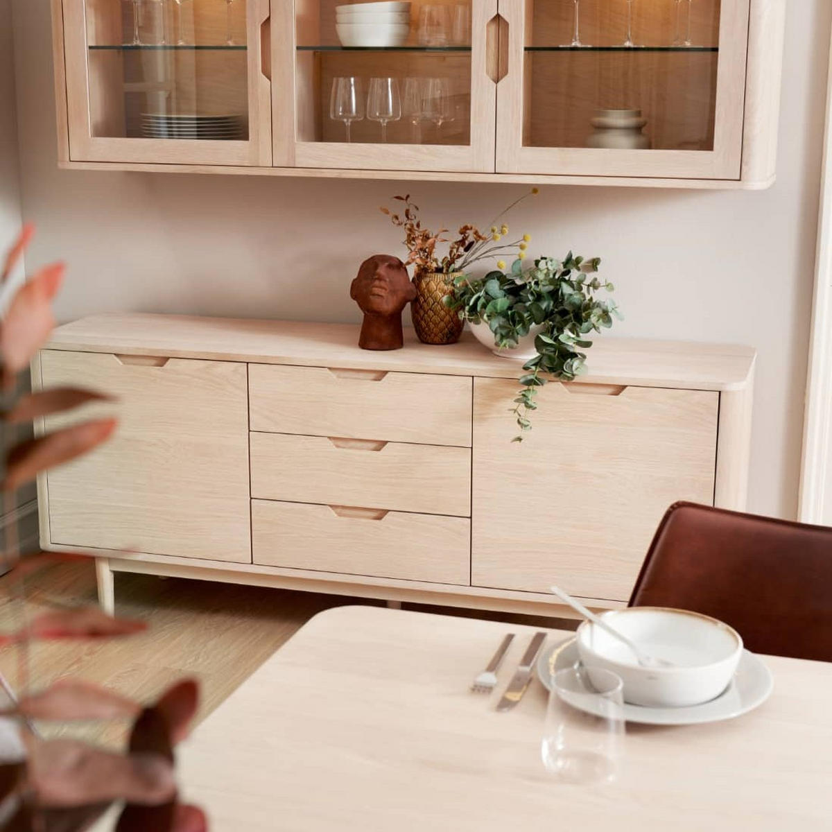 SIDEBOARD Eiche massiv - Eiche Bianco/Eichefarben, Holz/Holzwerkstoff (180/75/45cm) - Furnhouse