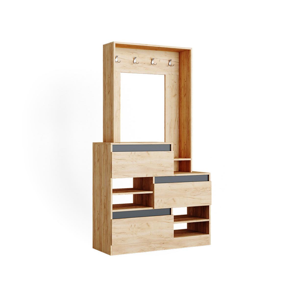 GARDEROBE Evia Goldkraft Eiche 100 x 180 cm - Honigeiche, Holzwerkstoff (100/180/39cm) - Vicco