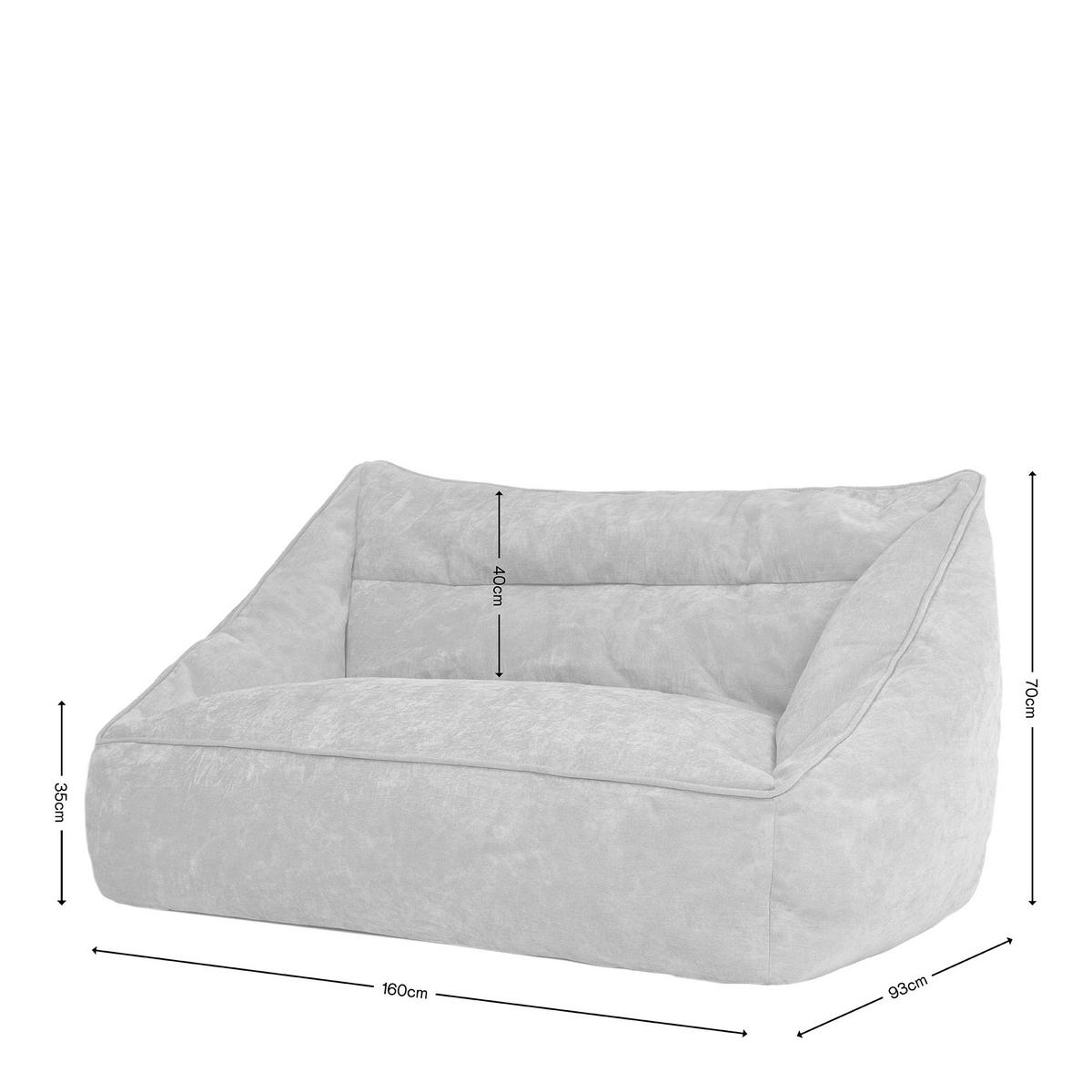 SITZSACK Sofa Chenille Cecilia - Grau, Kunststoff/Textil (160/70/93cm) - icon