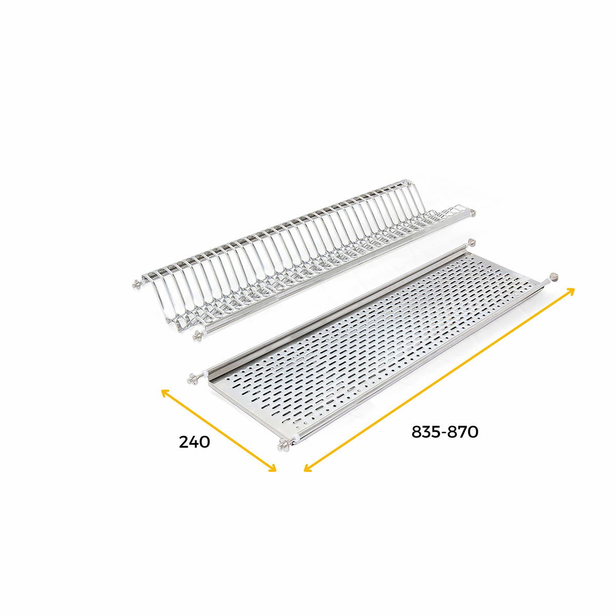 GESCHIRRABTROPFER für Hochschränke, Modul 900mm, Edelstahl - Edelstahlfarben, Metall (24/8/87cm) - EMUCA