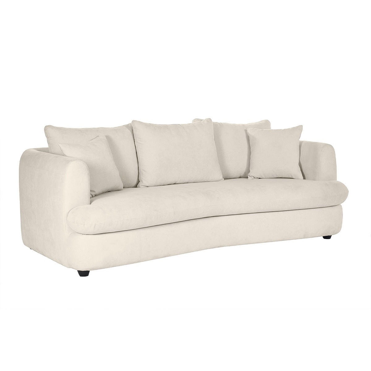 SCHLAFSOFA 3-4 Sitzer Hellbeiger Stoff Samteffekt Abziehbarer Bezug SACHA - Beige, Textil (114/83/219cm) - Miliboo