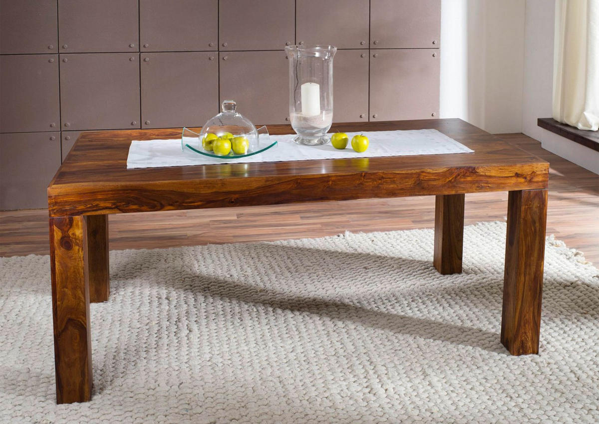 ESSTISCH Sheesham 140x90x76 braun lackiert METRO LIFE #169 - Braun, Holz (140/90/76cm) - Massivmoebel24