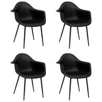 ESSZIMMERSTÜHLE 4 Stk. Schwarz PP 59*64*84cm - Schwarz, Kunststoff (59/84/64cm) - ZMH