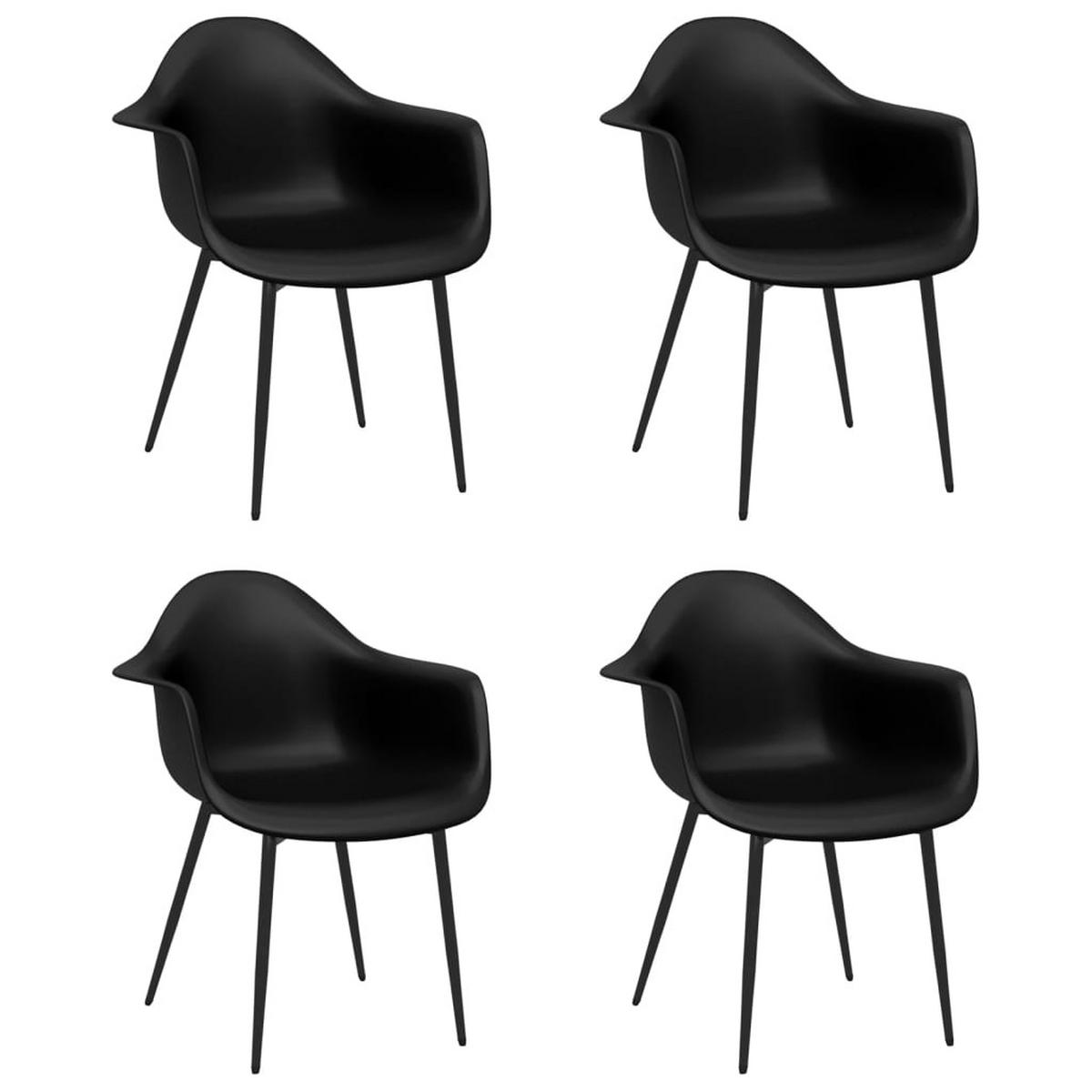 ESSZIMMERSTÜHLE 4 Stk. Schwarz PP 59*64*84cm - Schwarz, Kunststoff (59/84/64cm) - ZMH