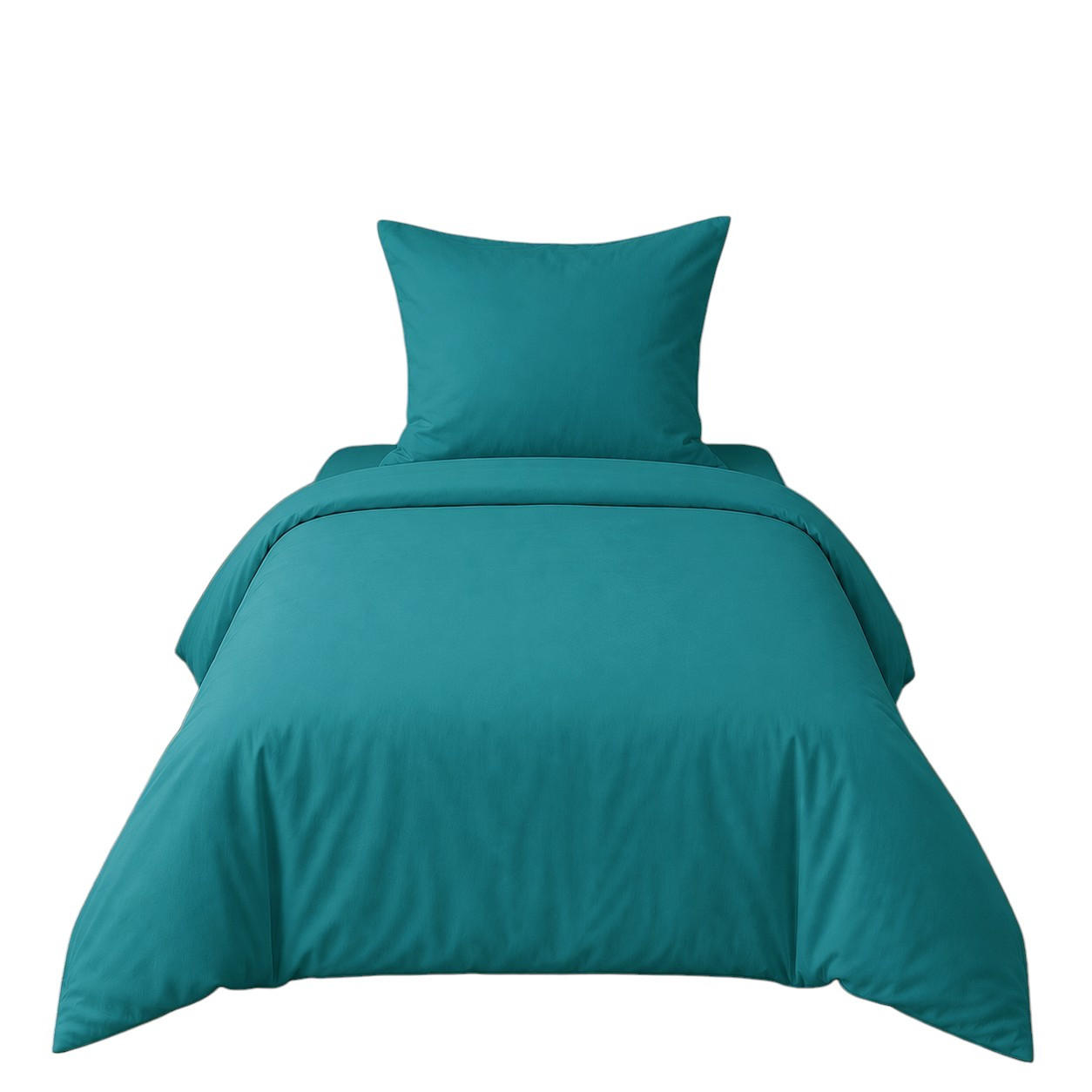 BETTWÄSCHE 2-teilig 135/200 cm UNI DUNKELTEAL - Blau, Textil (135/200cm) - ROLFNERS