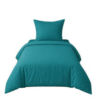 BETTWÄSCHE 2-teilig 135/200 cm UNI DUNKELTEAL - Blau, Textil (135/200cm) - ROLFNERS