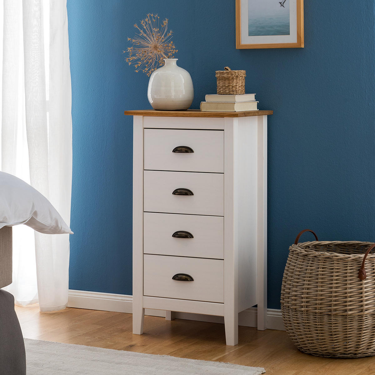 KOMMODE - Kiefer massiv - Kieferfarben, Holz (46/82/35cm) - home24