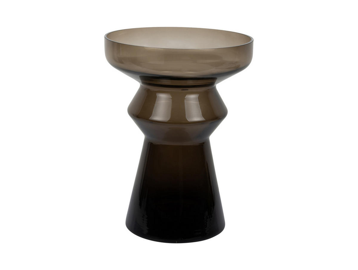 VASE Majesto Braun 22.5/22.5/30 cm - Braun, Glas (30cm) - Present Time