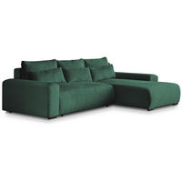 ECKSCHLAFSOFA Benny grün rechts - Schwarz/Grün, Kunststoff/Textil (271/185cm) - Beautysofa