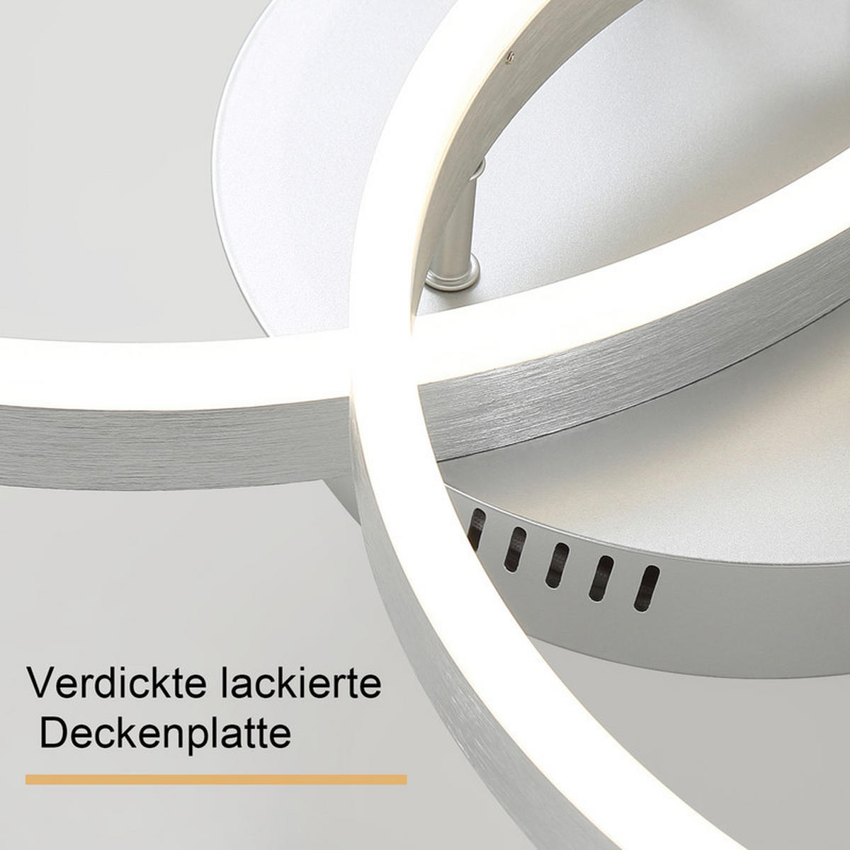 LED-DECKENLEUCHTE Emmendingen II 40/59cm - Silberfarben, Metall (40/59/12cm) - Nettlife