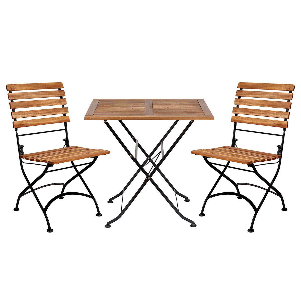 GARTENMÖBEL-SET (3-teilig) Parklife - Schwarz, Holz/Metall - BUTLERS