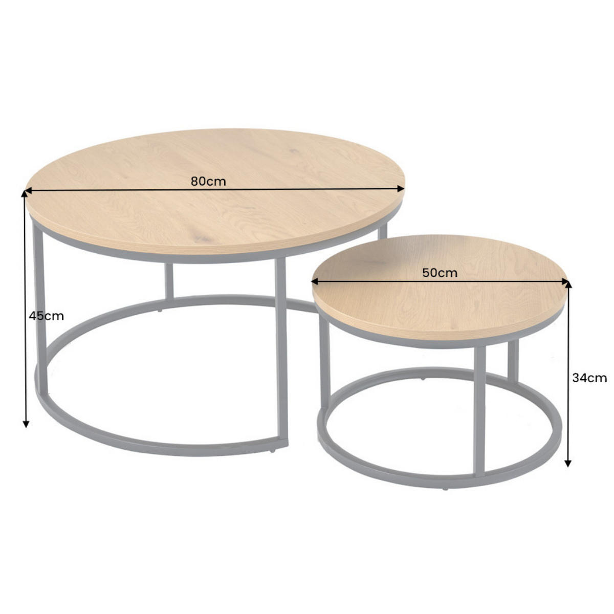 COUCHTISCH ELEGANCE Wildeiche Natur, Schwarz 80 cm - Braun, Holz (80/80/45cm) - riess-ambiente