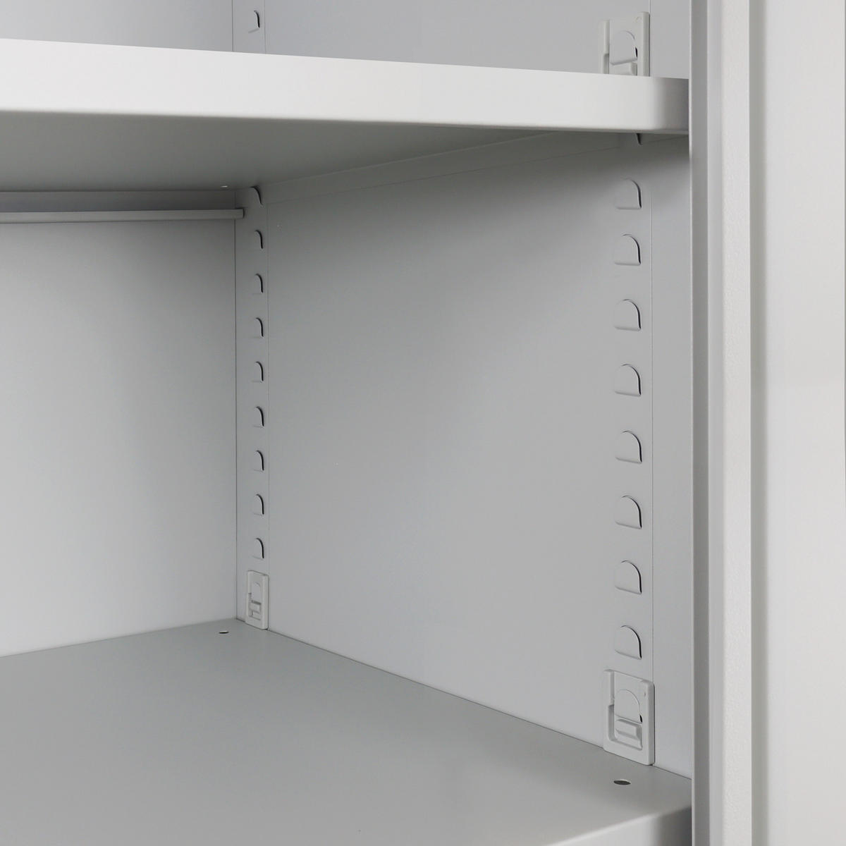 FLÜGELTÜRSCHRANK Owl mit 4 Fachboden 195x95x50cm Lichtgrau - Grau, Metall (95/195/50cm) - PROREGAL