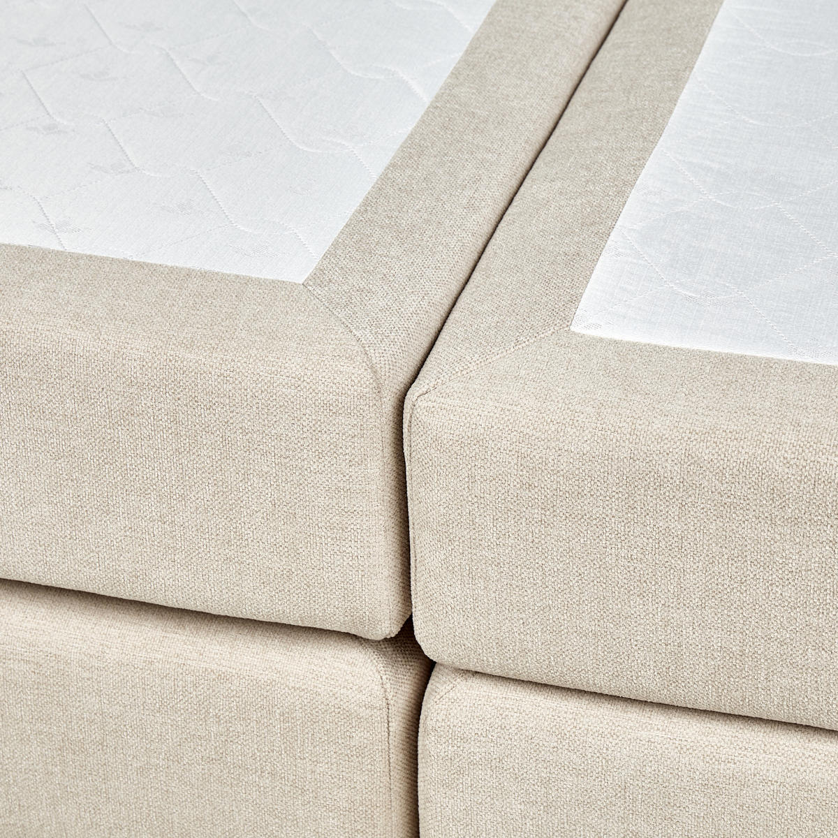 BOXSPRINGBETT 160/200cm Helles Beige Dynasty - Beige, Textil (160/200cm) - Beliani