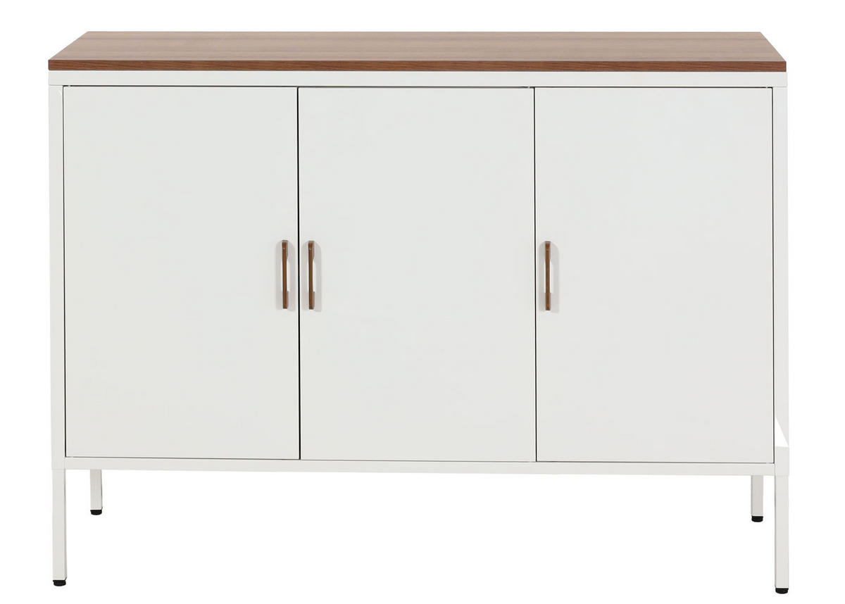 KOMMODE -3 Weiß - Weiß, Metall (120/90/40cm) - MCW