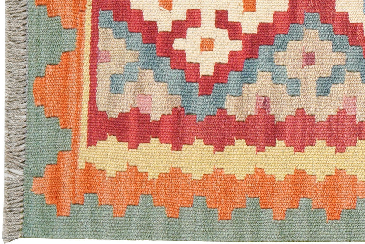 HANDWEBTEPPICH Kelim Gashgai Rot 200/60 cm Schurwolle - Rot, Textil (60/200cm) - Looma