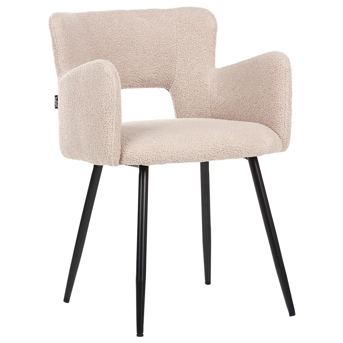 ESSZIMMERSTUHL Beige Sanilac - Beige/Schwarz, Textil (54/76/50cm) - Beliani