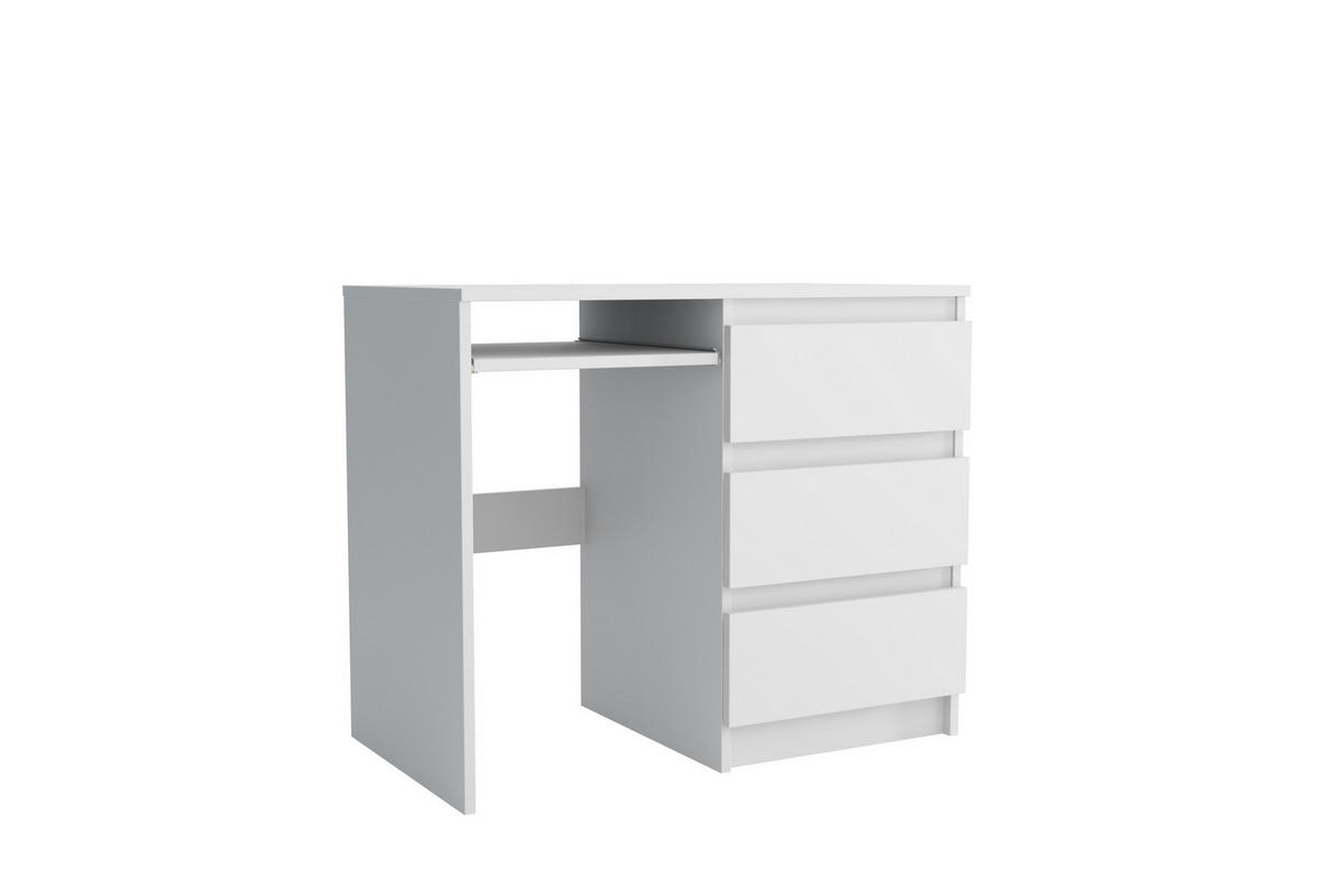 SCHREIBTISCH VALERIO 90x50x76 cm Bürotisch Computertisch, Weiß - Weiß, Holzwerkstoff (50/90/76cm) - MASSENO