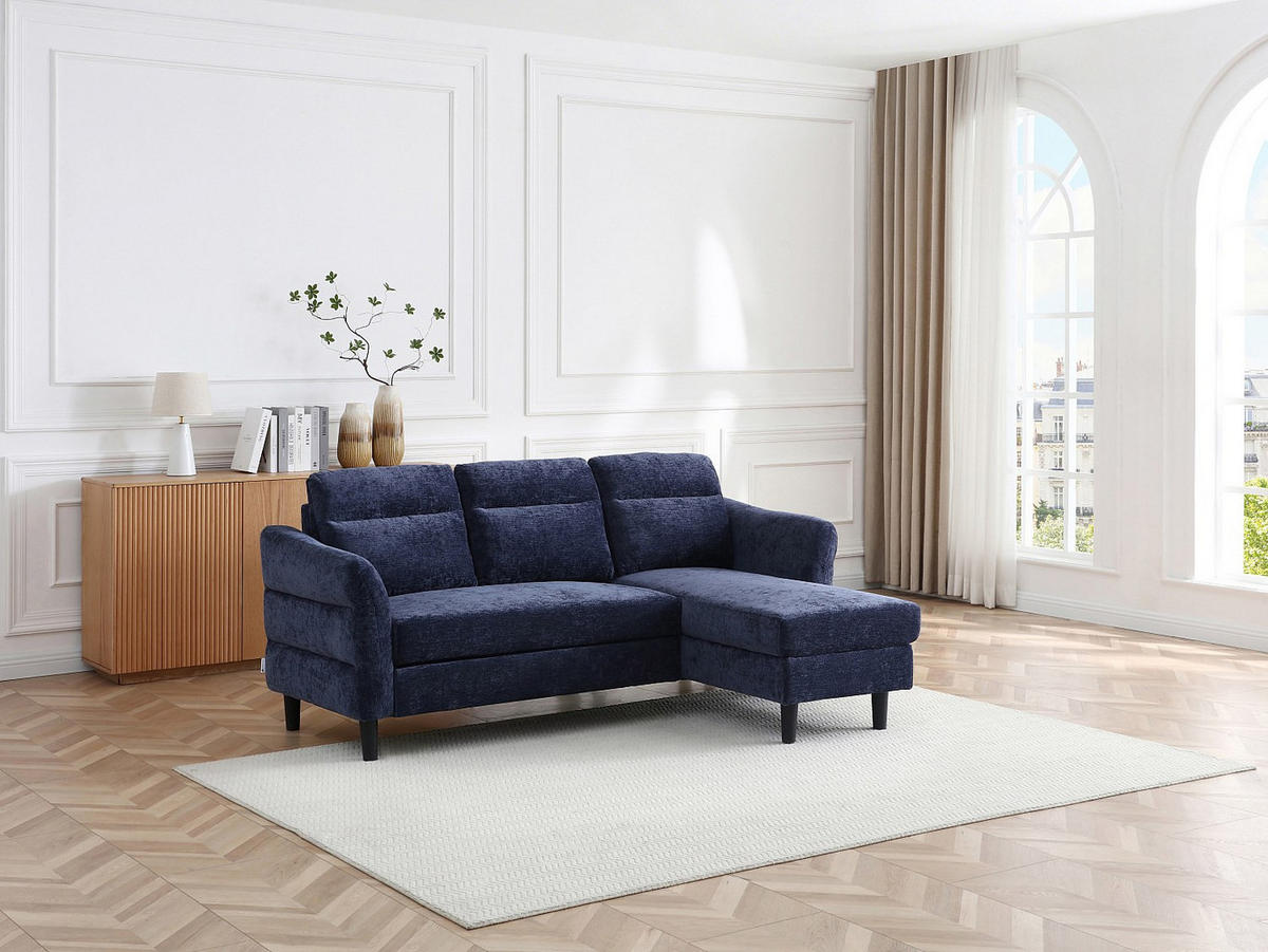 SCHLAFSOFA - -Sitzer - Stoff - Marineblau - - Dunkelblau, Textil (206/90/139cm) - Vente-Unique
