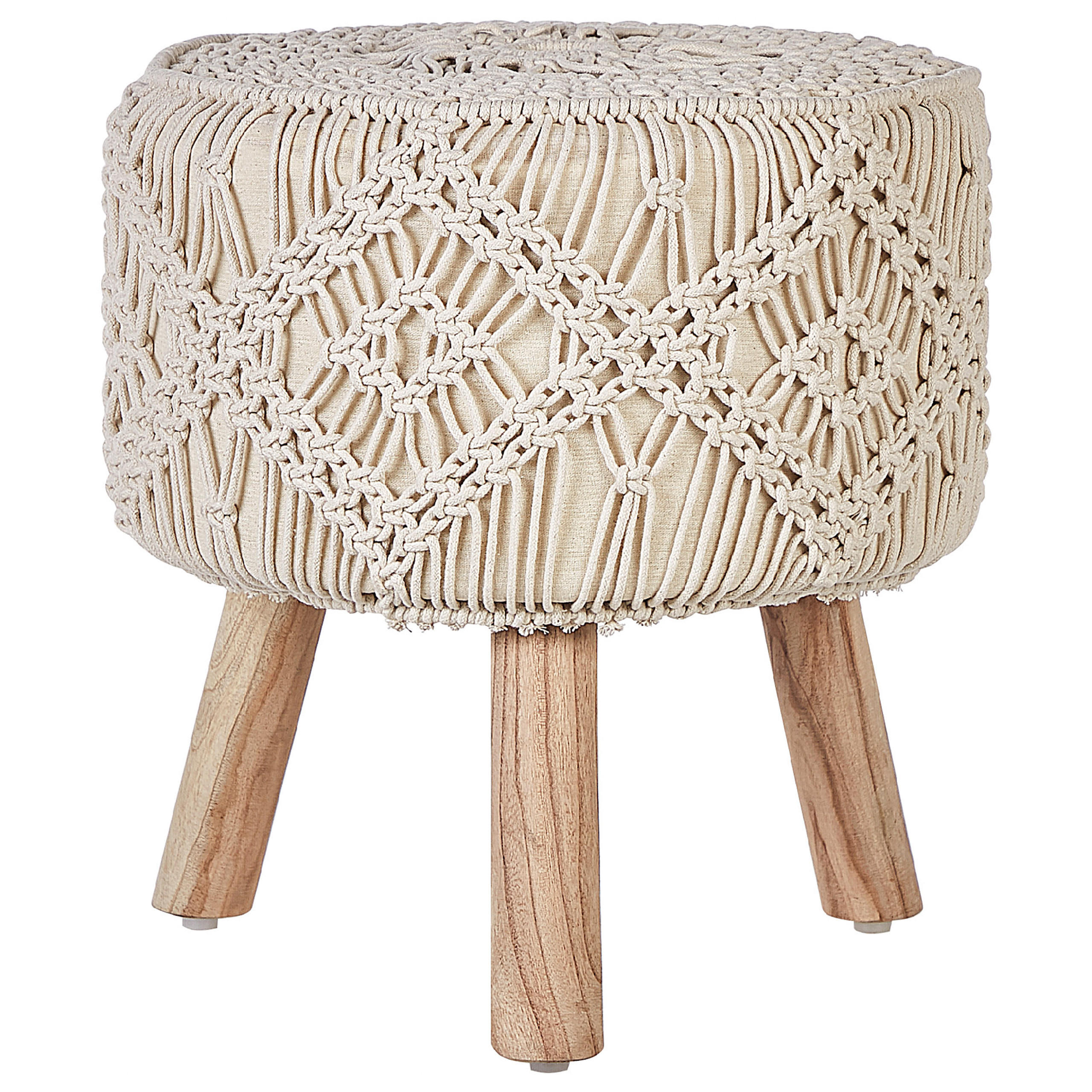 HOCKER Manzai 40/40/44 cm - Beige, Naturmaterialen/Textil (40/44/40cm) - Beliani