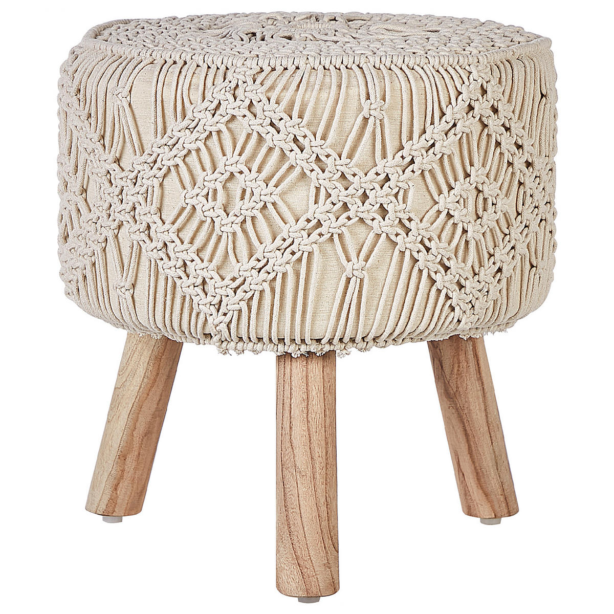 HOCKER Manzai 40/40/44 cm - Beige, Naturmaterialen/Textil (40/44/40cm) - Beliani