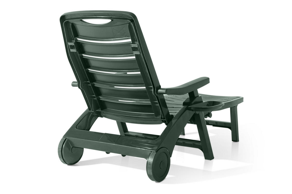 SONNENLIEGE TIDIA, Dunkelgrün - Dunkelgrün, Kunststoff (73/105/146cm) - KONSIMO®
