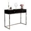 KONSOLE BLANCO GLAMOUR II auf verchromtem Gestell Schwarz Hochglanz Kristallgriff - Schwarz Hochglanz, Holzwerkstoff (42/100/81cm) - Lookway