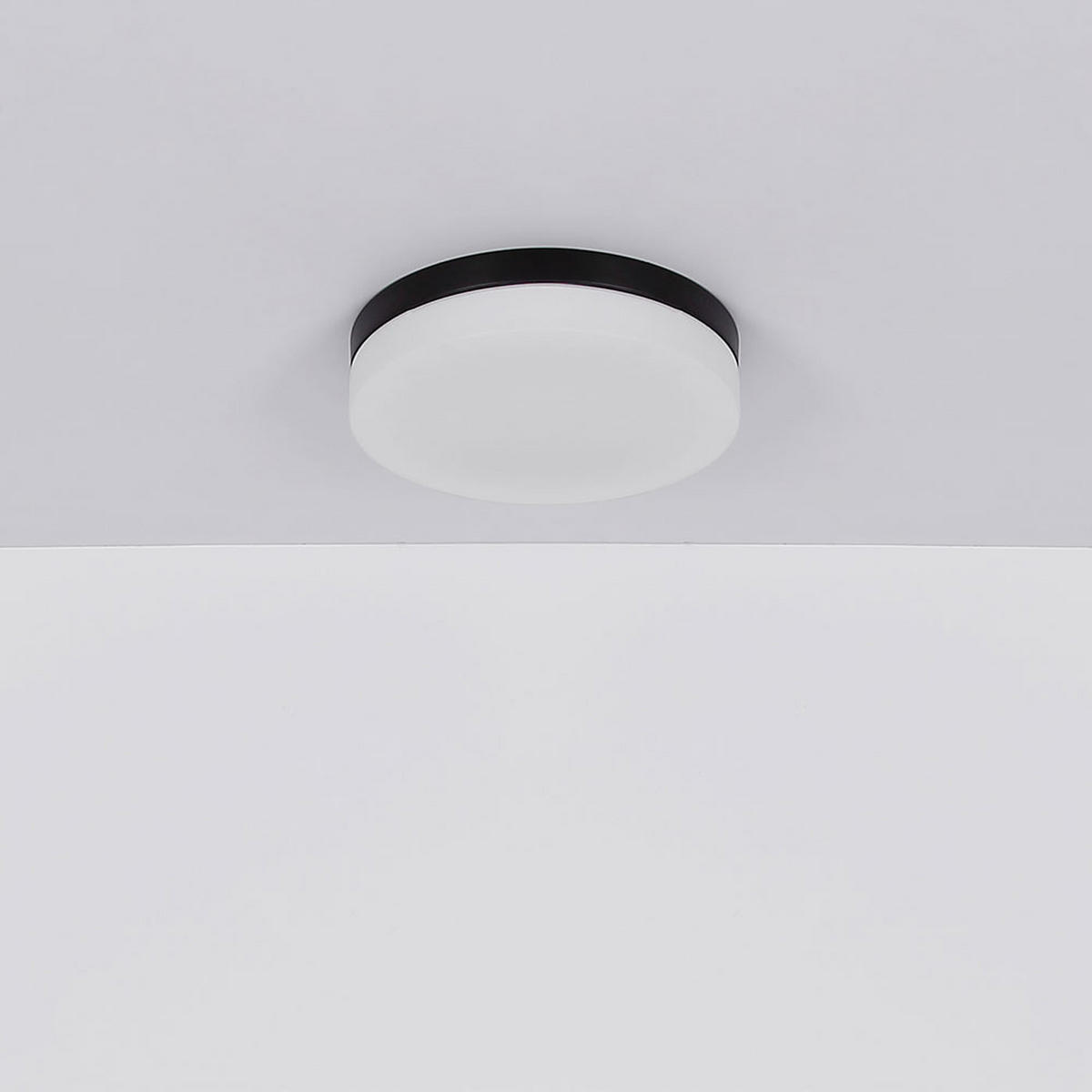 LED AUSSENDECKENLEUCHTE Alu Schwarz Opal - Schwarz, Glas (18.4/18.4/6.5cm) - Globo Lighting