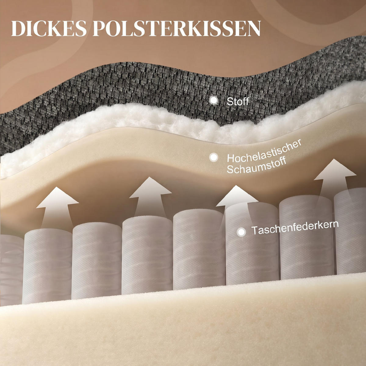 RELAXSESSEL Chenille (100% Polyester) Hellgrau - Creme/Hellgrau, Holzwerkstoff/Textil (94/104/95cm) - HOMCOM