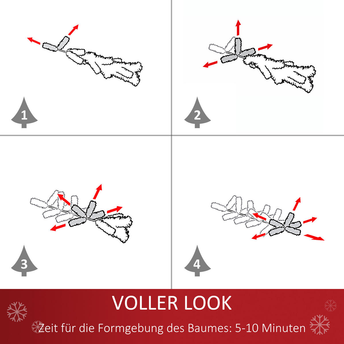 WEIHNACHTSBAUM DE-41580 Mini 60 cm, Schnee, 67 Spitzen - Weiß/Grün, Kunststoff (60cm) - ComfortXL