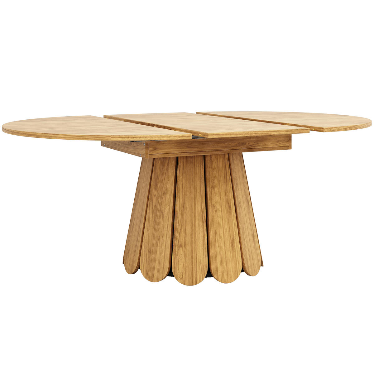 ESSTISCH 118/118/76,8 cm Naturholz Optik ausziehbar auf 158 cm aus MDF mit Stauraum für Einlegeplatte - Naturfarben, Holzwerkstoff (158/118/76cm) - OKWISH