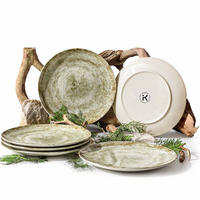 TELLER-SET ERATO 6-tlg Speiseteller Hartporzellan - Beige, Keramik (27.5/1/27.5cm) - KONSIMO®